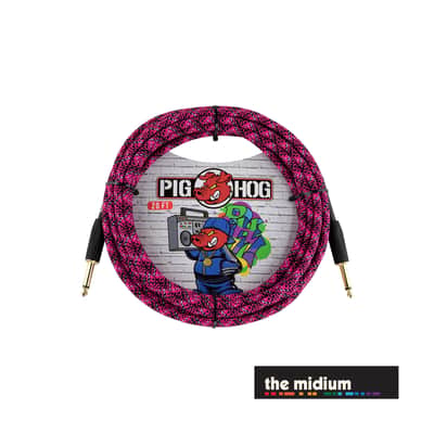 Pig Hog Graffiti Series 1/4" TS Instrument Cable – Pink Graffiti – (Multiple Lengths) - PCH10GPK 10' (10 ft.) image 2