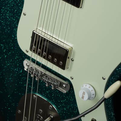 Suhr Custom Classic JM in Aqua Sparkle with Mastery Bridge and Vibrato image 2