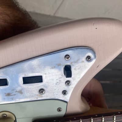 Fender Jaguar Parts Caster Partscaster Nitro Matching Headstock Warmoth - Shell Pink parts guitar image 17