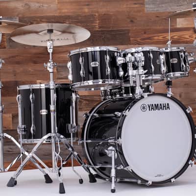 YAMAHA RECORDING CUSTOM 5 PIECE DRUM KIT, REAL BLACK LACQUER image 1