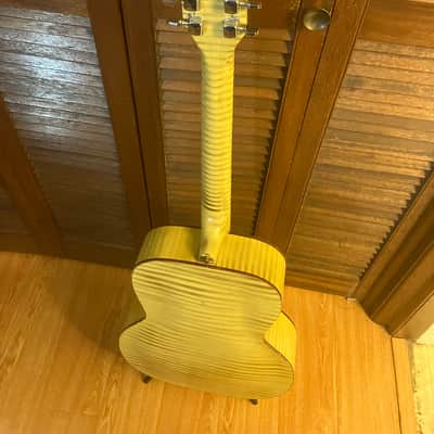 Sears Brand Archtop Jazz Guitar 1960 - Off-white with painted Zebra stripe image 8