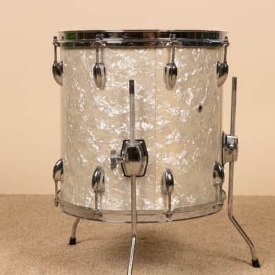 Vintage Ludwig 14x14 White Marine Pearl Floor Tom image 8