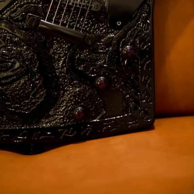 Tartarians Guitar Hand Carved Series - Explorer Model | "Hands Of Kraken X Rupes Nigra Ancient Map" | Equipped W/Fishman Fluence Single Width combined with Veyz Sustainer & Seymour Duncan AHB-1 | image 9