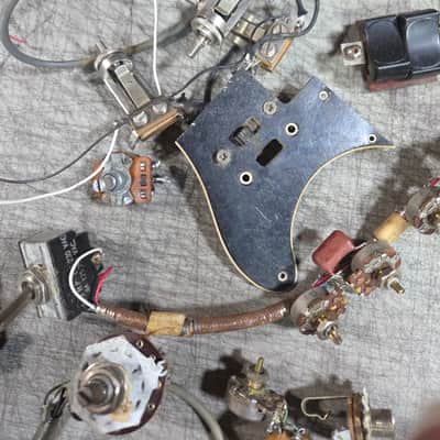 Vintage 1962 RARE 1.5 Lbs of Harmony Silvertone Mini Pots Stratotone Wiring Harness Switchcraft Three Way Switches Luthier Guitar Parts image 5
