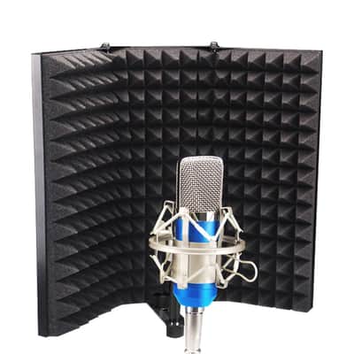 3 Panel Foldable Studio Microphone Isolation Shield image 1