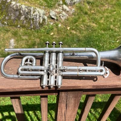 Antique C.G. Conn New Wonder LP Cornet ~1915-16 Silver Plate Engraved Bell w/ Original Case & Accessories image 18