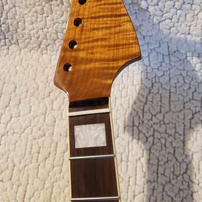 Unbelievable USA bound,Roasted ( 5A +) flame maple neck.Hidden fret tangs.Rounded edges", Made for a Jazzmaster , Tele or Strat  body # PJM-5A -You never felt frets like this. image 5