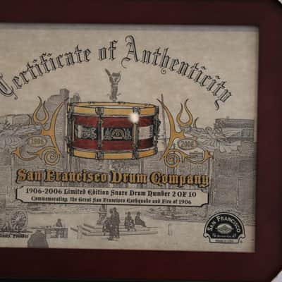 San Francisco Drum Co. 1906 - 2006 Earthquake & Fire Commemorative Snare Drum. #2 of 10. - San Franc image 12