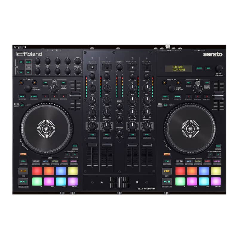 Roland DJ-707M Compact Rugged Mic Section Dual USB Ports Serato DJ Controller image 1