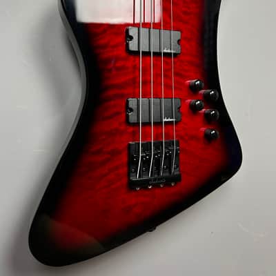 Jackson JS Series Kelly Bird Bass JS3Q 2025 - Transparent Red Burst image 3