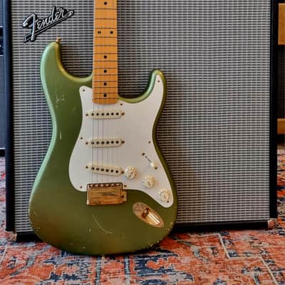 🔥 Fender Custom Shop Todd Krause Master Design 50's Stratocaster Moss Green 2014 - RARE image 2