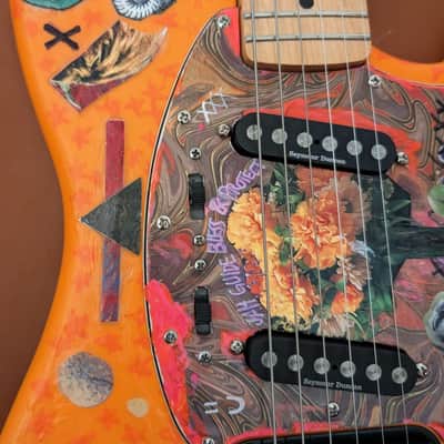 Fender David Bowie "Ziggy Stardust" Mustang 1 of 1 - Pro Setup - Artist Guitar - Original - Capri Orange image 8