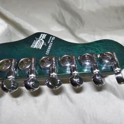 Washburn X-50 Q -Guitars4cancer- Neck-thru body, Quilted Maple Top, Trans Blue, Bound, Buzz Felten image 23