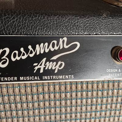 Vintage 1965 Fender Bassman 2-Channel 50-Watt Guitar Amp Head Black Panel - Replaced Late 60’s Style Grill Cloth image 3