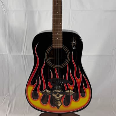 Dean Bret Michaels BM The Player Acoustic Guitar 2011 - Black Flames image 1
