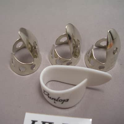 Dunlop 4 Piece LEFT HAND Finger Pick Set, .020", Includes Large LH Thumbpick image 2
