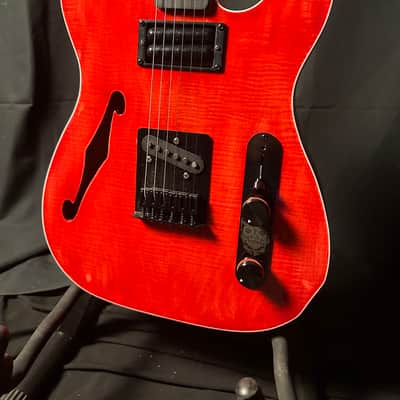 Kleincaster Custom Semi-Hollow Body Tele “Kleincaster” Handmade Custom Electric Guitar (Route 32 Gerard 2020’s - Red image 2