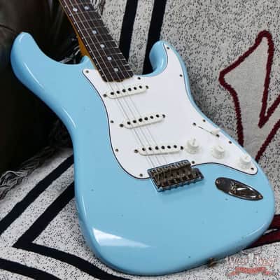 Fender Custom Shop 1969 Stratocaster Maple Neck with Rosewood Fingerboard Journeyman Relic Faded Daphne Blue 7.75 lbs image 8