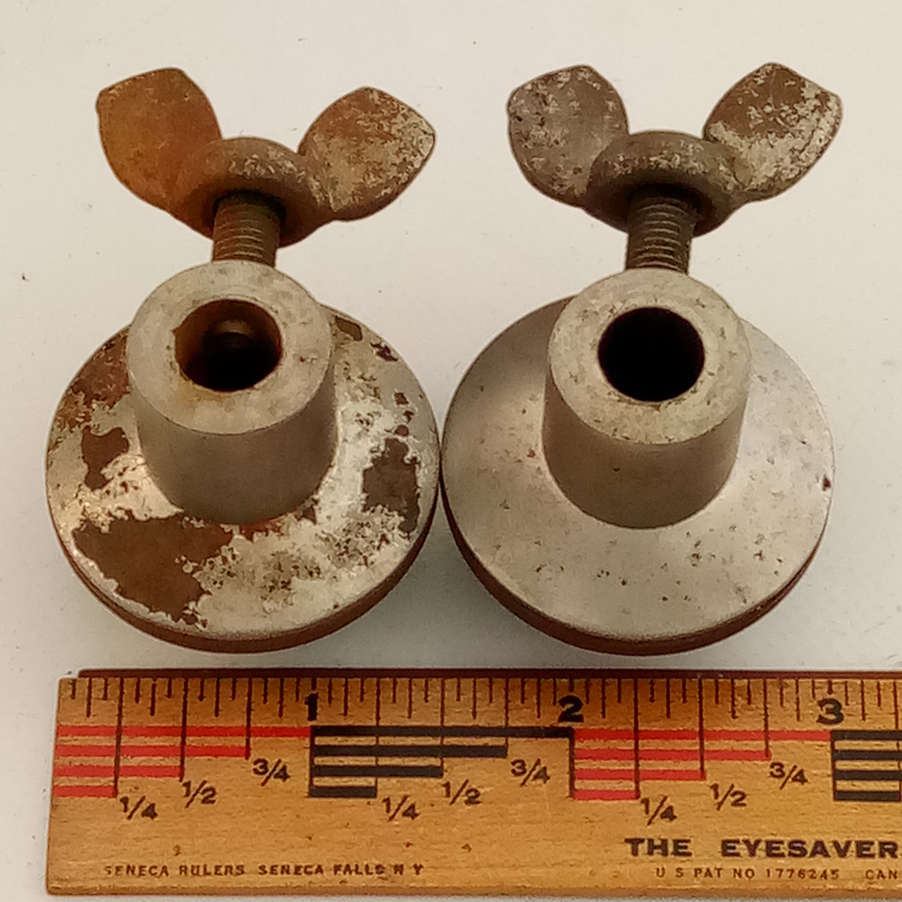 Ludwig WFL Disappearing Spur Mounts Bass Drum Leg Receivers Nickel Vintage 50s* — main photograph
