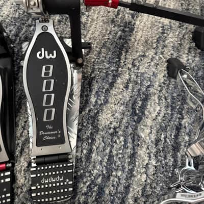 DW 8000 Series Double Bass Drum Pedal 2011 - Silver/Black image 2