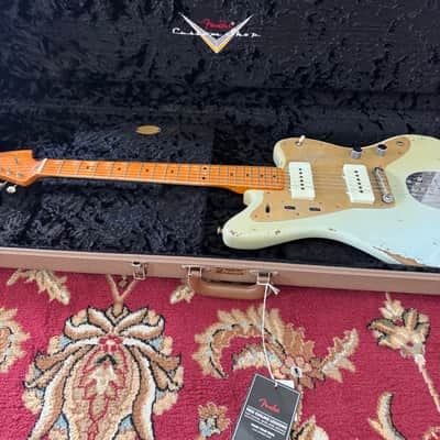 Fender Custom Shop '50s 250K Jazzmaster Relic Faded Aged Sonic Blue Master Built by Levi Perry image 3