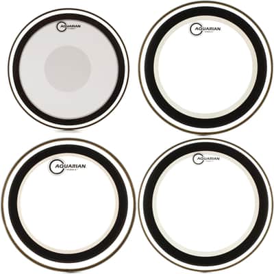 Aquarian Studio-X Series Clear 3 Piece Tom Pack - 10/12/16 - w/ 14in Snare Head