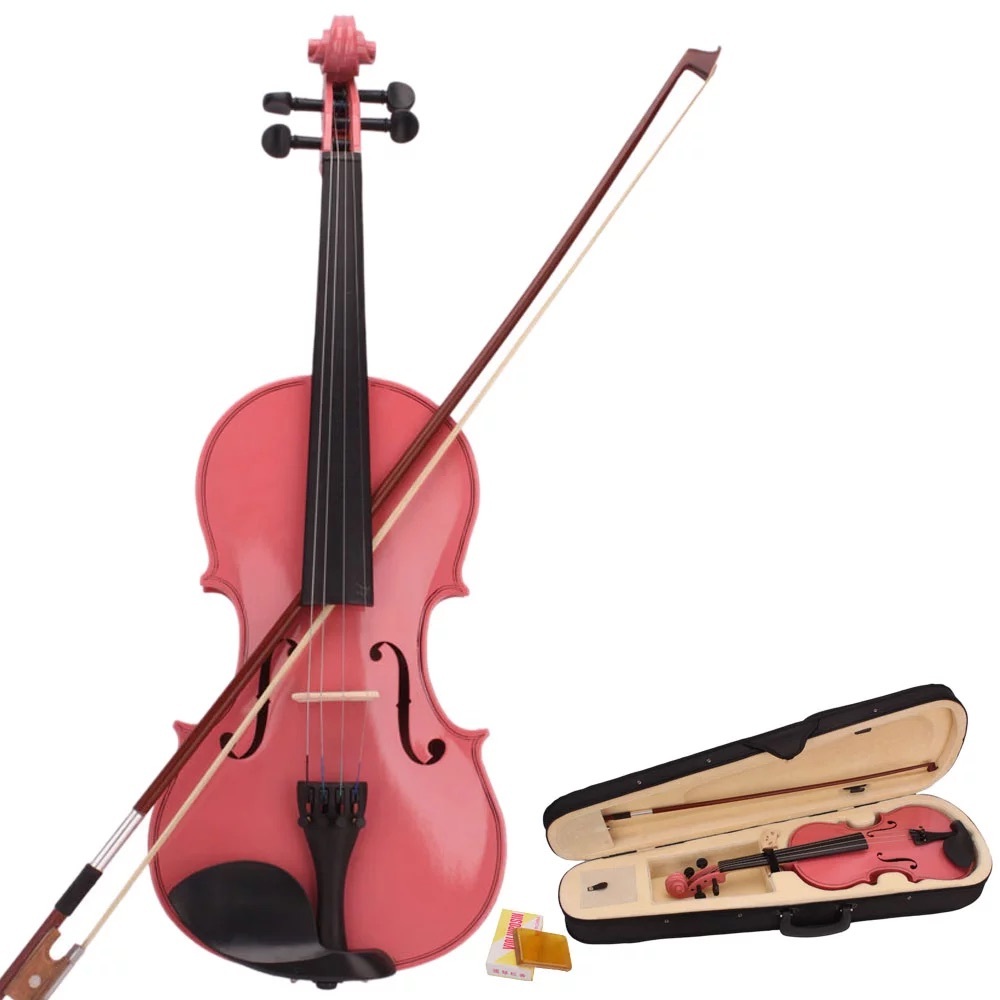 OEM 4/4 Pink Acoustic Violin Fiddle with Hard Case, Bow, Rosin photo 1