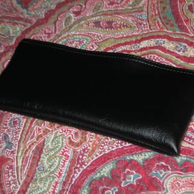 lightly used very clean 1980s Shure microphone pouch, outer areas are black vinyl with a very light reptile texture/appearance & one area has a red & silver graphic / inside is black / black zipper (NO microphone) 10 inches W, 4 & 1/2 inches H image 21
