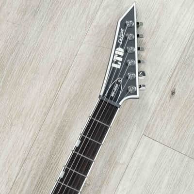 ESP LTD Deluxe MH-1000NT BB Guitar, Macassar Ebony, Fishman Fluence Modern, Black Satin Bold Binding image 8