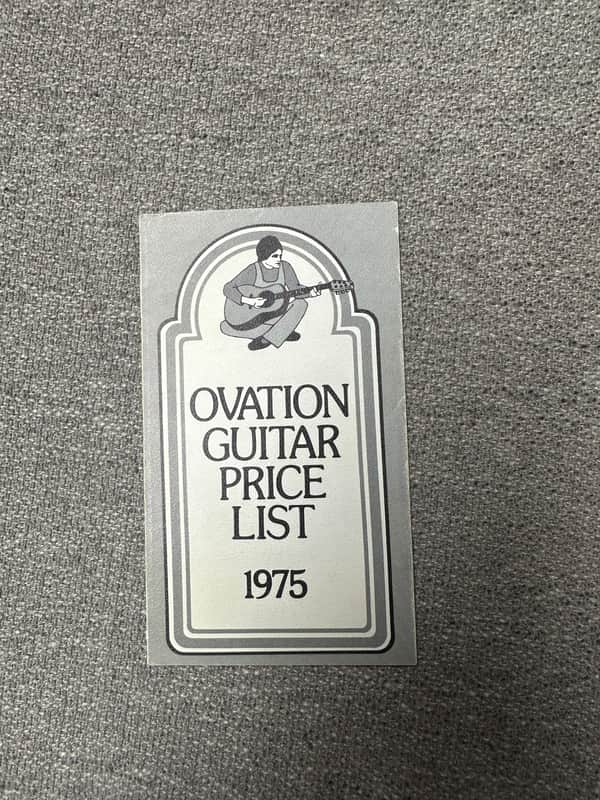 Ovation Guitar Price List Brochure May 15, 1975 image 1