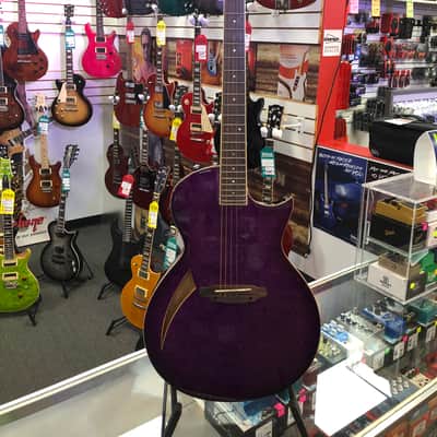 ESP LTD TL-6 Acoustic / Electric Guitar - Purple Sparkle Burst image 11