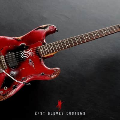 Squier ST-331 Stratocaster Red / Black Made in Japan Heavy Aged Relic image 6