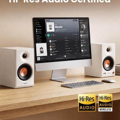 Edifier MR4.5 Bi-Amped Studio Monitor, 80W RMS Bookshelf Speakers - White image 5