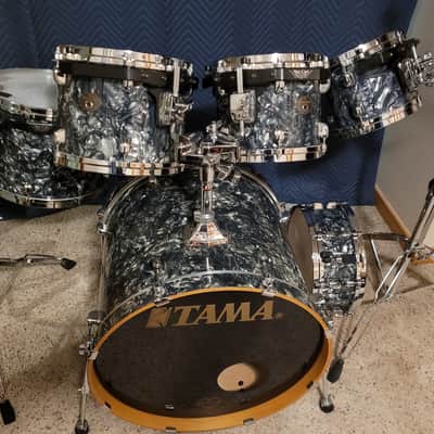 Tama Starclassic Kit 2000s Liquid Metal Birch Made in Japan MIJ Blue Swirl image 5