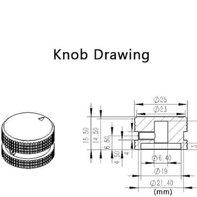 4-Pack 25 * 15.5mm Set Screw Style Aluminium Potentiometer Knobs 1/4" Universal Pot Control Knobs with Rubber Ring and Indicator for Guitar/Bass Equipments Black with Red Ring image 2