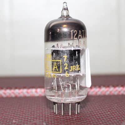 SYLVANIA 12AT7 ECC81 WIDE BLACK PLATE HALO GETTER TIGHT BALANCE TEST NOS+ VINTAGE 1967 image 2