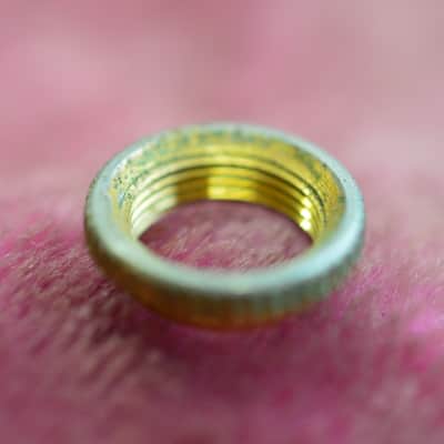 Vintage 1960's Gibson Les Paul Custom Black Beauty Gold Switch Nut Heavy Knurl image 7