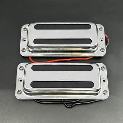 Chrome Electric Guitar Neck and Bridge Humbucker Pickups Set image 1