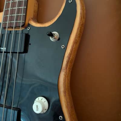 1970s Epiphone ET-280 Short Scale Bass MIJ Matsumoku - Natural Stripped / Select by EMG Modded (As-Is Seized Truss Rod / Wiring Project) image 12