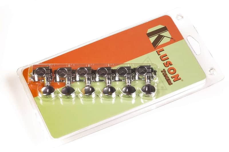 Kluson Revolution Diecast Tuners 6 Inline Vintage H-Mount Chrome KTNC-3805CL image 1