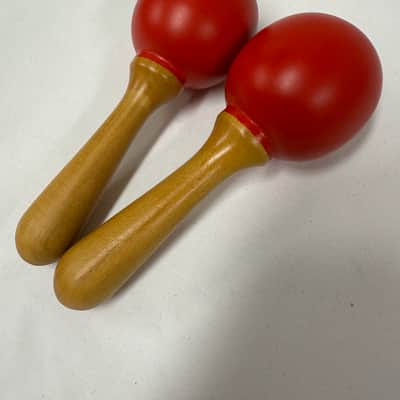 6" Mini Maracas, Wooden, 6" x 2", Mid-East MARR, Painted Red - NEW image 10