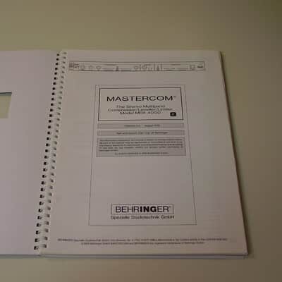 Behringer MDX 4000 Mastercom Multi Band Compressor Manual ~ Very Rare!!! image 2