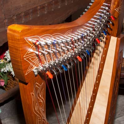 Roosebeck HTHAC-V 22-String Heather Harp Chelby Levers Vine w/Tuning Tool & Extra String Set image 2