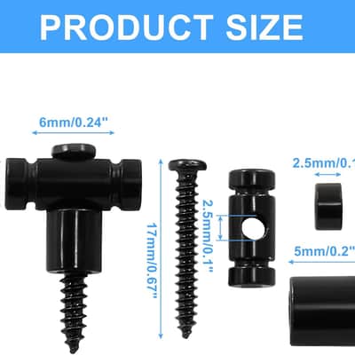 Guitar Roller String Retainers, Black, 2 PCS | Guitar Roller String Trees Retainer, Strings Trees Replacement Parts, For Electric Guitars image 2