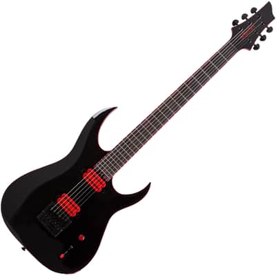 Schecter Sunset-6 ET Red Dawn Electric Guitar - Gloss Black (3892) image 9