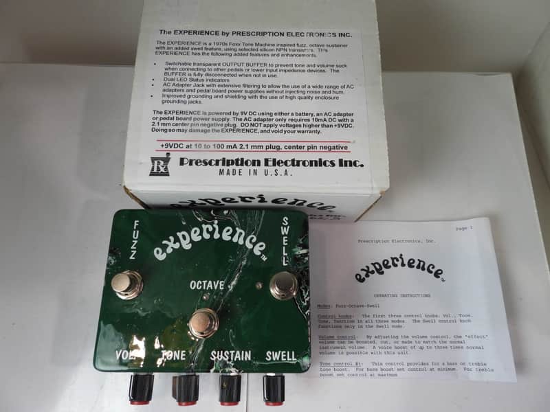 Prescription Electronics Experience Octave Fuzz Effects Pedal Green Swirl w/Box image 1