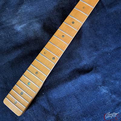Guitar Mill T-Style Replacement Neck / 1 pc. Maple / Abalone Top Dots / Classic C / V.T. Satin / Closet Clean (#GIN-3896) image 4