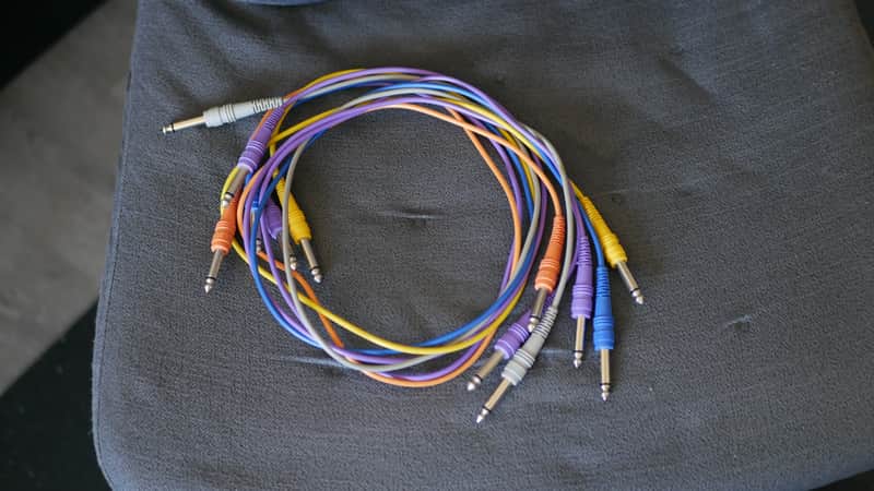 Hosa TS Cables 1M 2000s - Various Colors, 6 Cables image 1