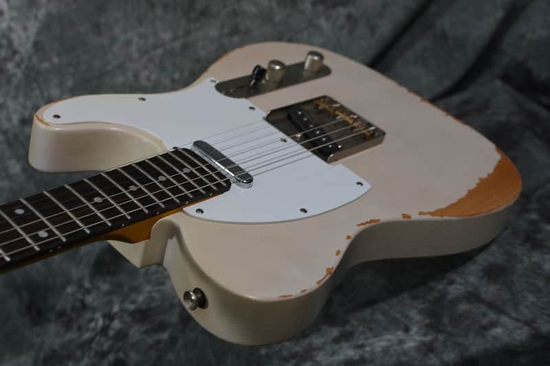 Vintage V62 Icon series Tele Distressed White Blonde relic | Reverb