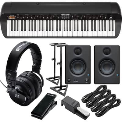 Korg SV-2 73-Key Vintage Stage Piano (Black) (Korg DS-2H Pedal Included), Presonus Eris3.5 Monitors, Monitor Stands, Presonus HD9, Nektar NX-P, (4) 1/4 Cables Bundle
